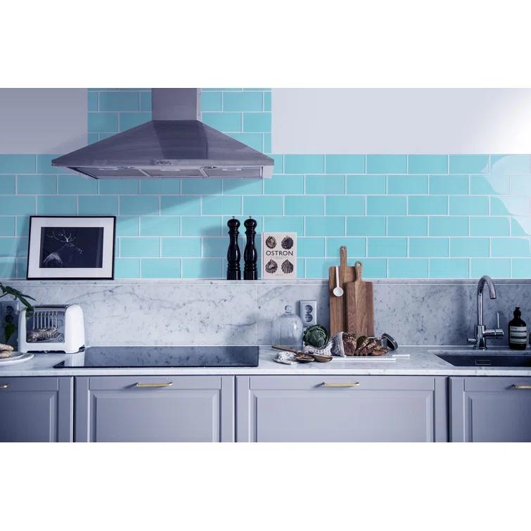 Premium 3" x 6" Straight Edge Glass Mosaic Subway Tile