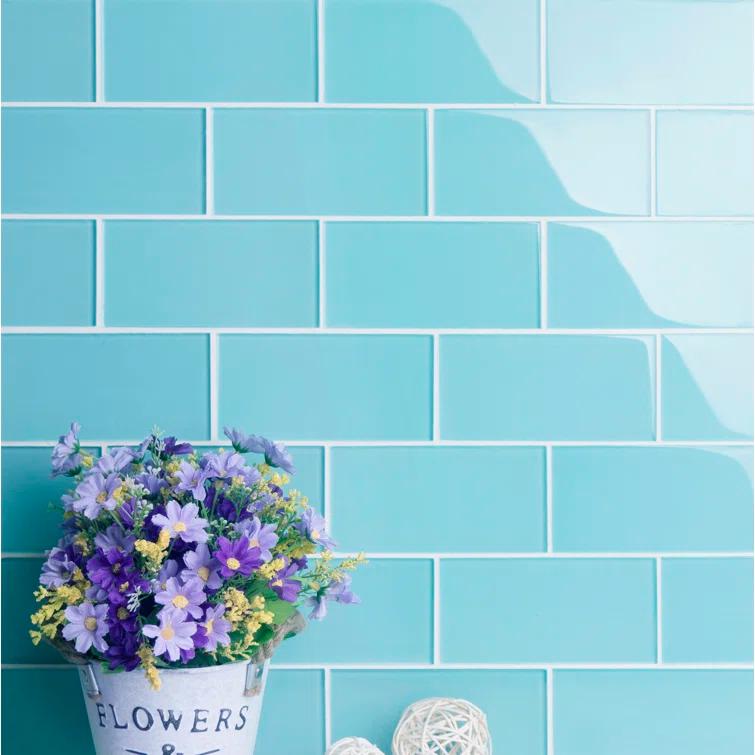 Premium 3" x 6" Straight Edge Glass Mosaic Subway Tile