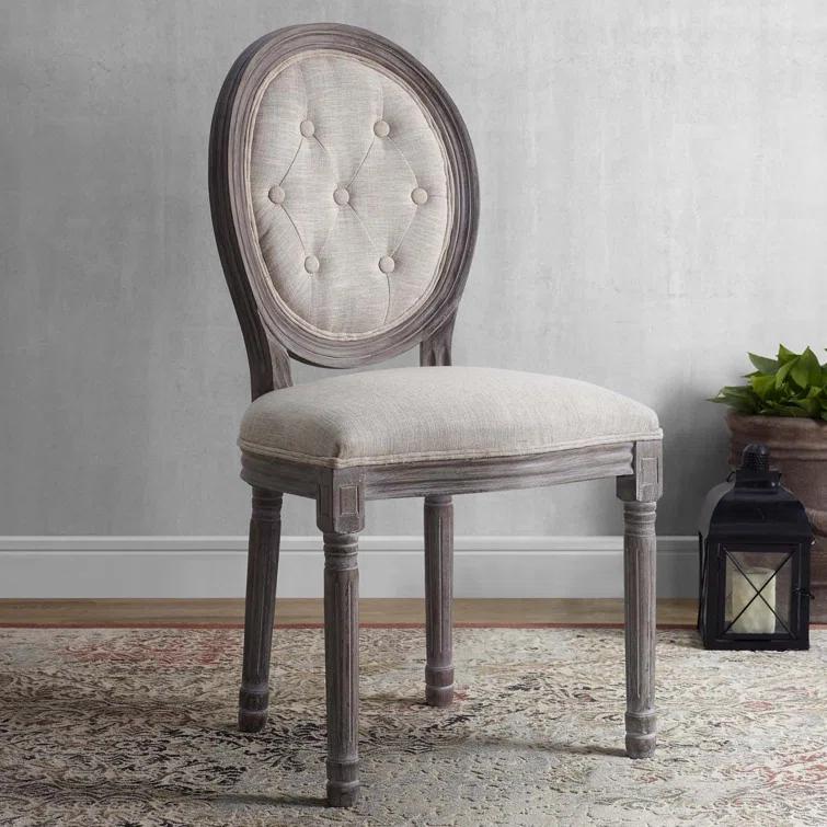Modway Arise Vintage French Upholstered Fabric Dining Side Chair