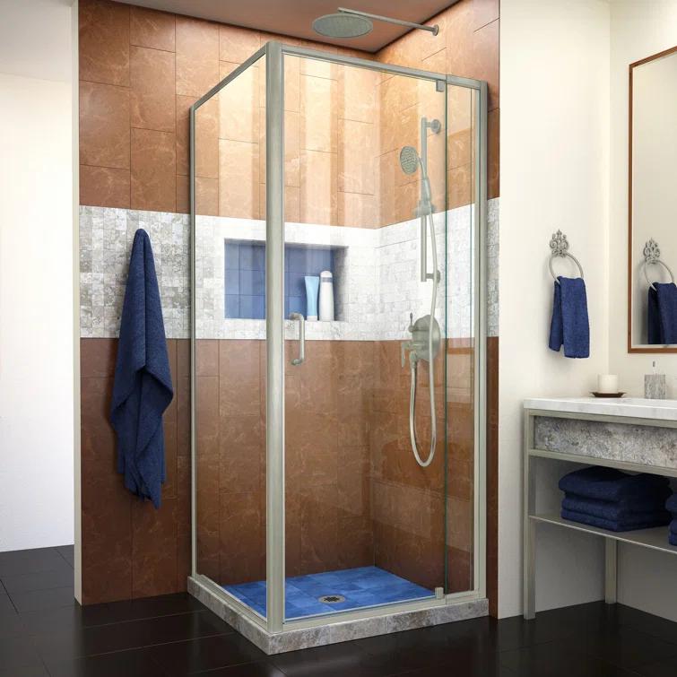 Flex 36.44" W x 34.5" D x 72" H Framed Rectangle Pivot Shower Enclosure