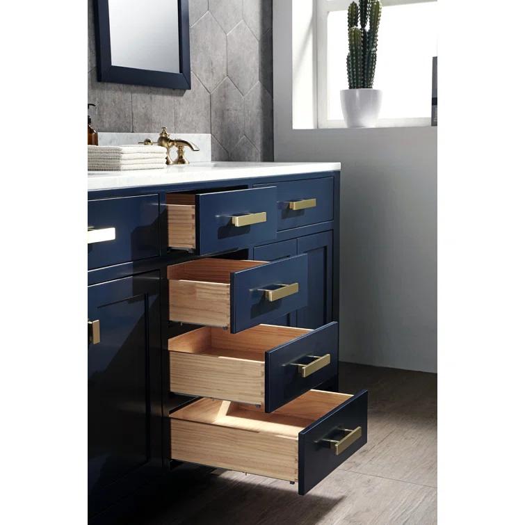 Madison 72" Monarch Blue Double Sink Vanity with Marble Top