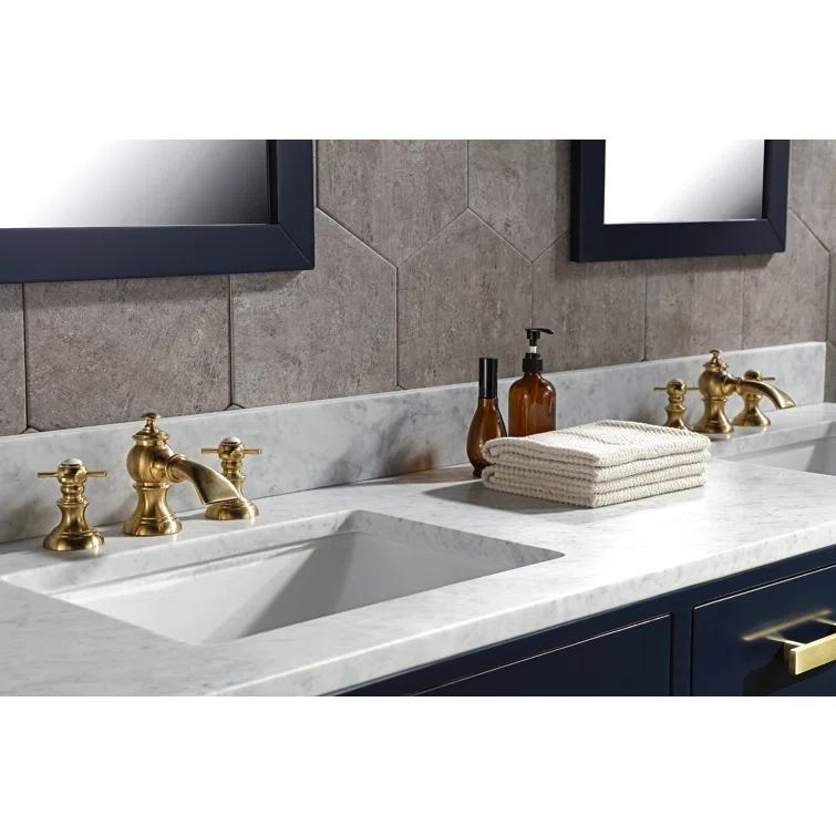 Madison 72" Monarch Blue Double Sink Vanity with Marble Top