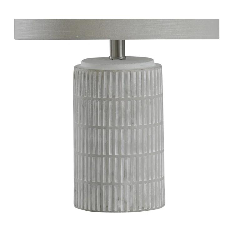 Joni Table Lamp Distressed Gray - StyleCraft: Ceramic Body, Polyester Drum Shade, UL Listed
