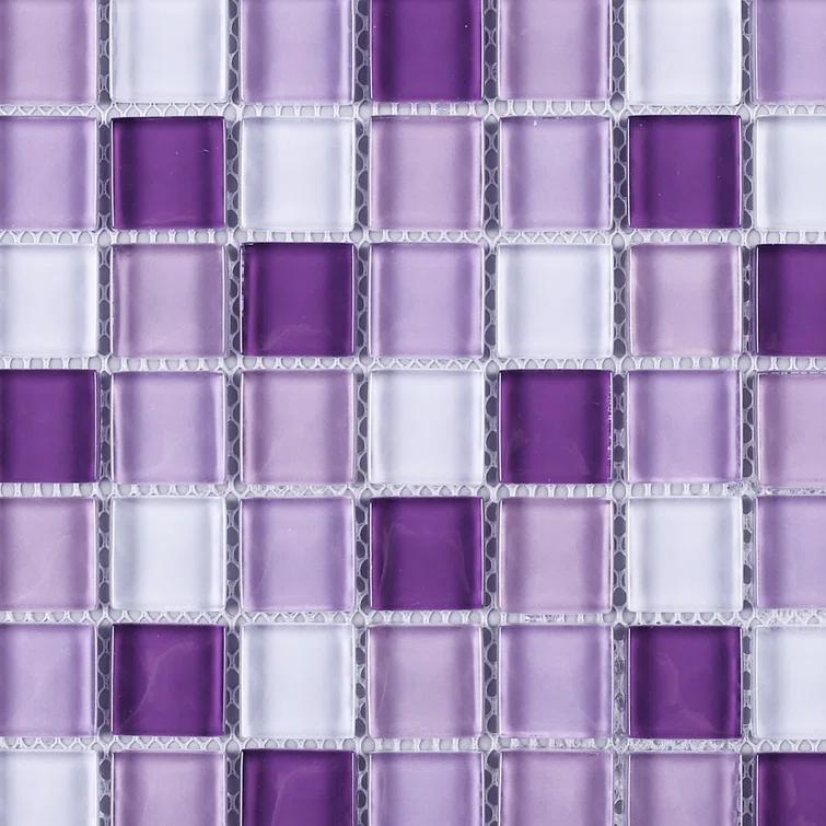 Supreme Tile Glare 11.82 in. x 11.82 in. Squares Glossy Glass Mosaic Tile