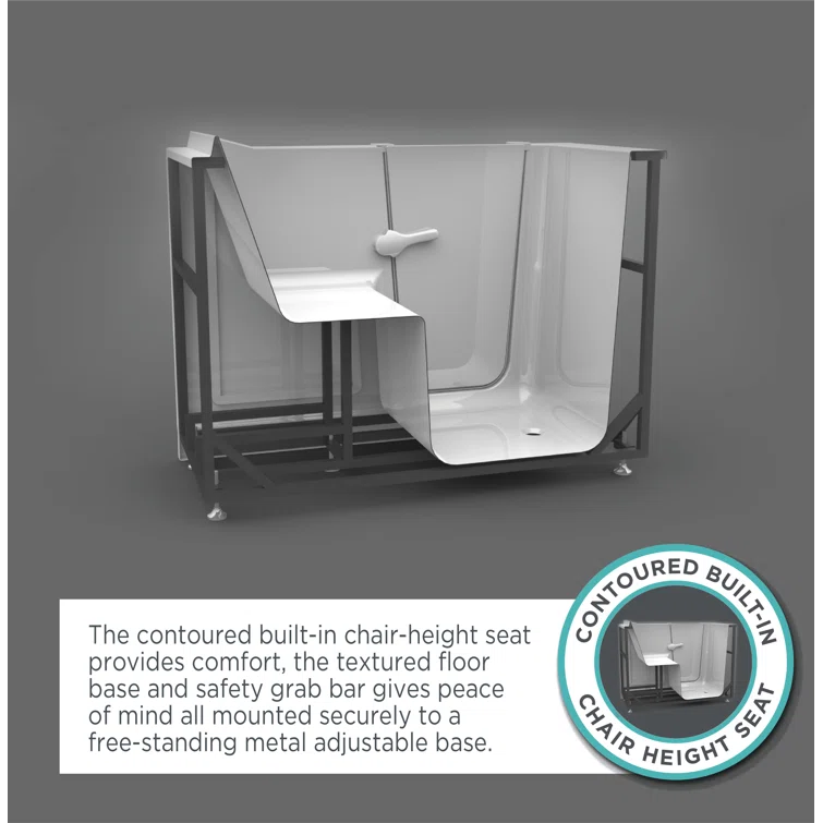 52'' x 32'' Walk-in Fiberglass Bathtub with Faucet