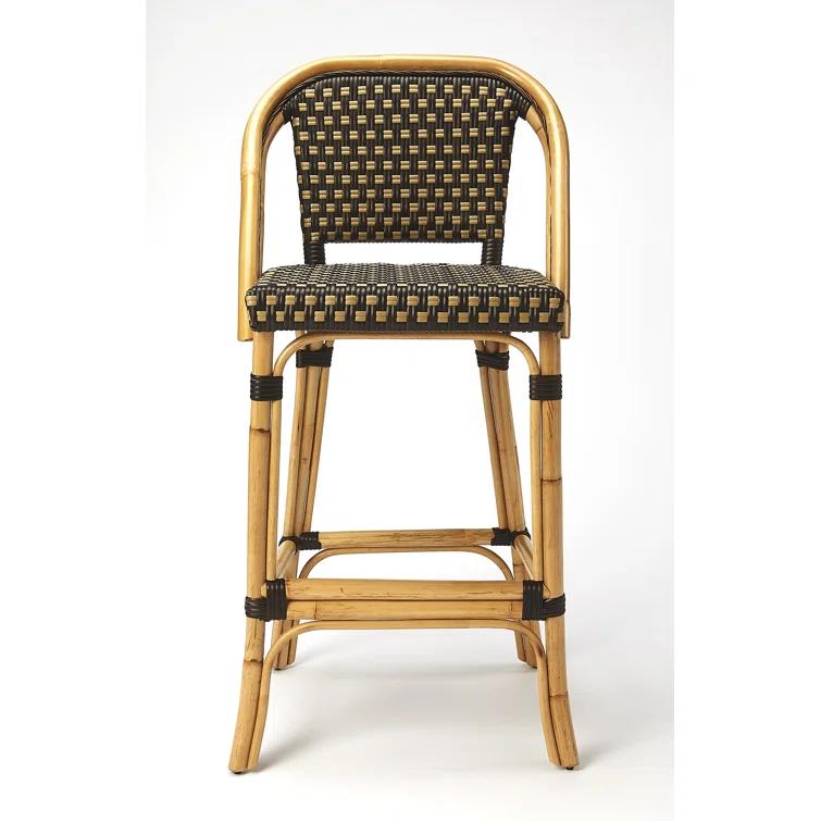Butler Specialty Company Lila 28" Rattan Bar Stool In Dark Brown
