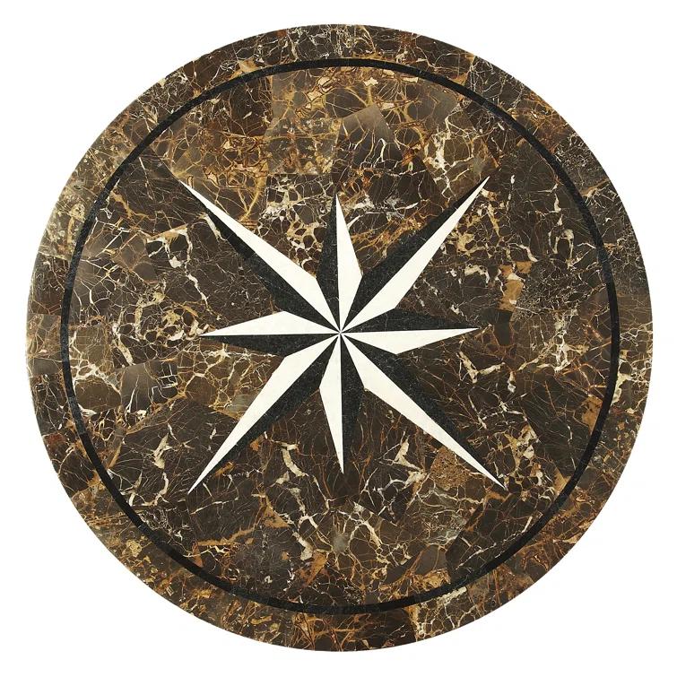 Butler Specialty Regina Fossil Stone and Metal Foyer Table in Brown