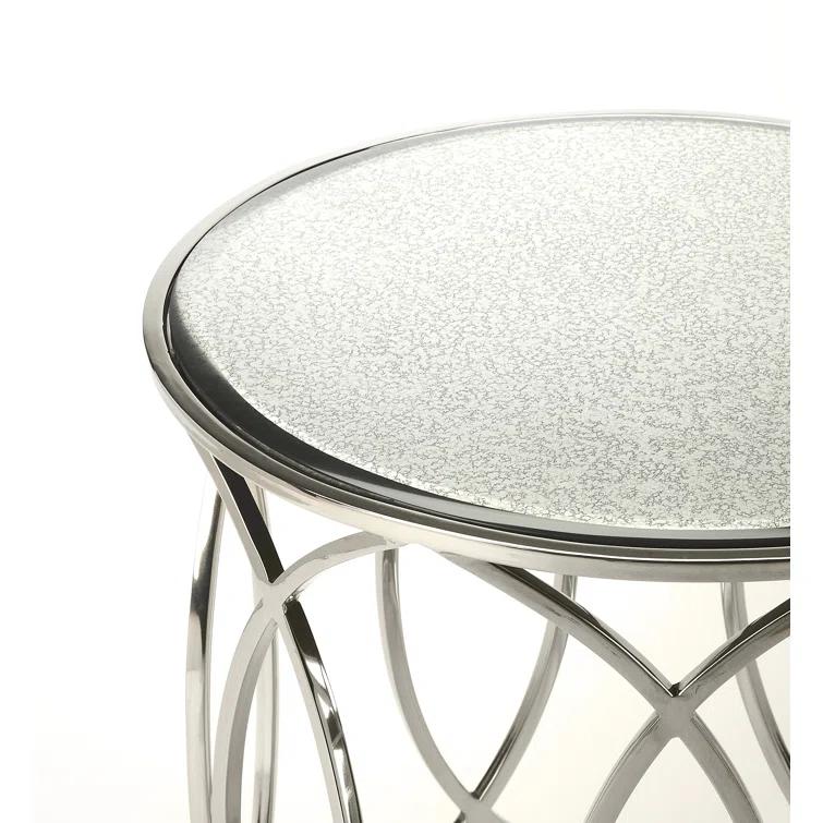 Butler Specialty Desiree Mirror And Nickel End Table In White