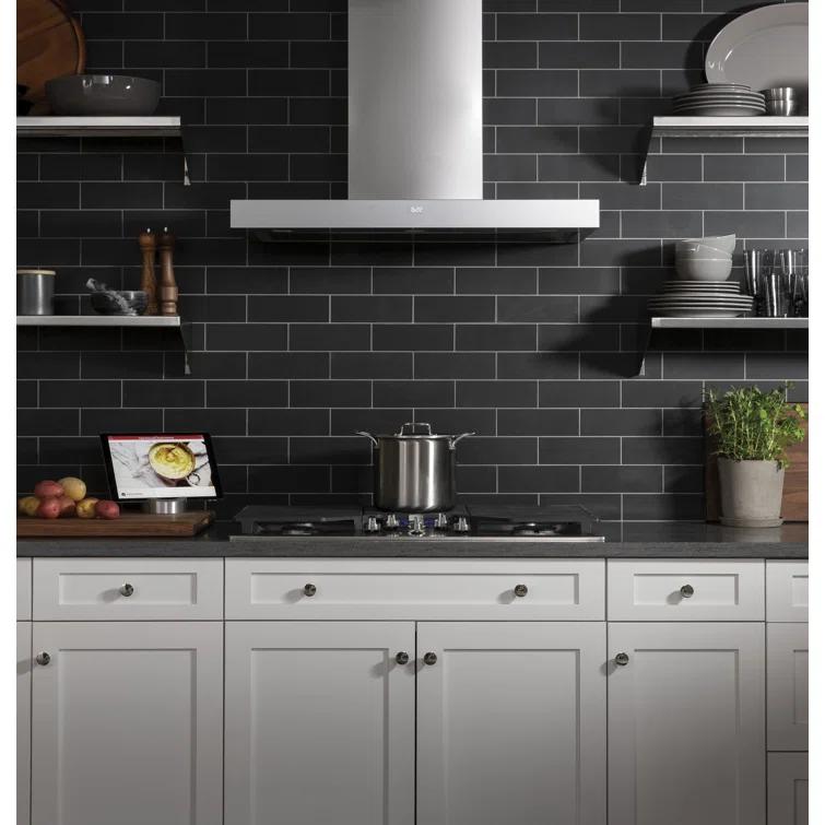 36" GE Profile Smart Appliances 610 CFM Convertible Wall Mount Range Hood with Night Light Wi-Fi Remote Control Included
