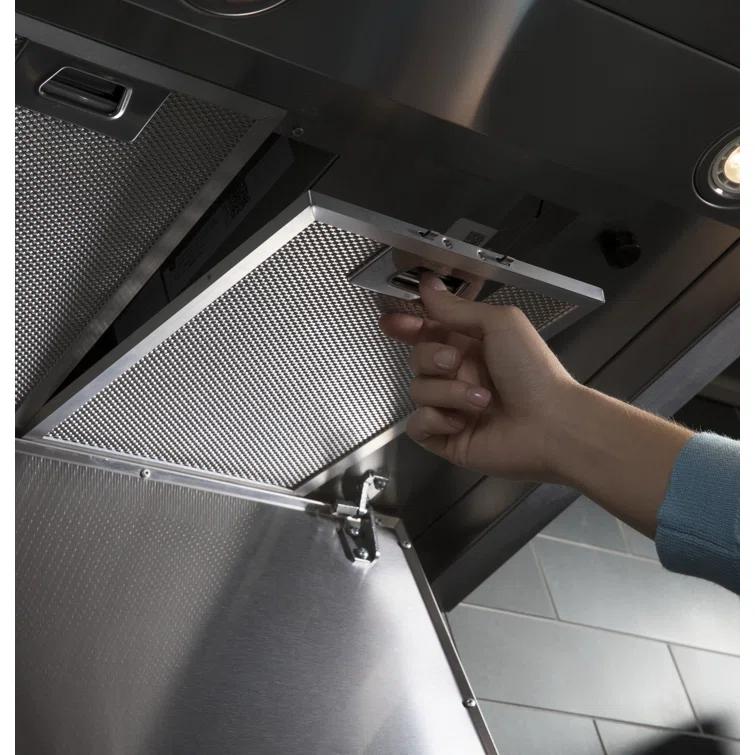 36" GE Profile Smart Appliances 610 CFM Convertible Wall Mount Range Hood with Night Light Wi-Fi Remote Control Included