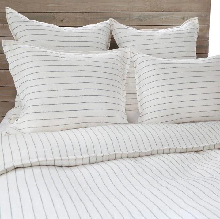 Blake Linen Duvet by Pom Pom at Home - Cream and Gray / Queen