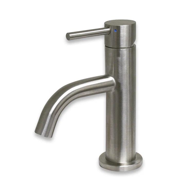 Whitehaus Collection Stainless Steel Single Lever Bathroom Faucet with Pop-up Drain