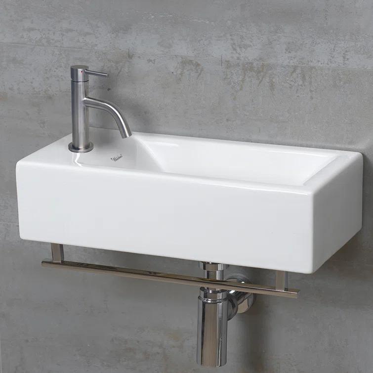Whitehaus Collection Stainless Steel Single Lever Bathroom Faucet with Pop-up Drain