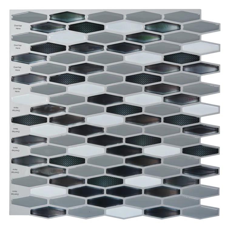 Art3d 0.6'' W x 2.4'' L PVC Peel and Stick Mosaic Tile