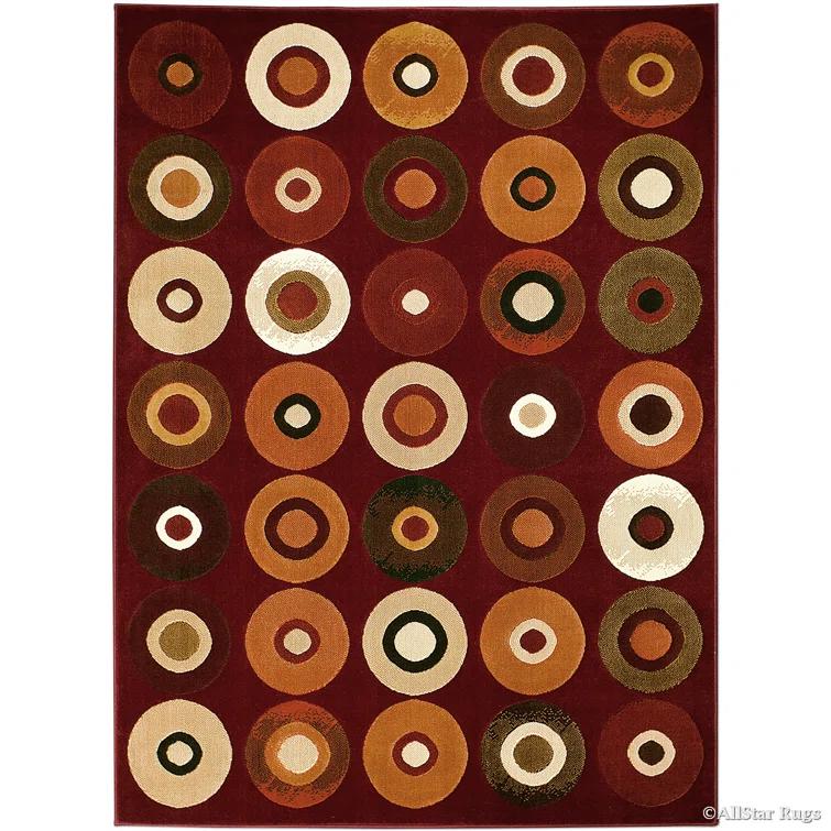 Geometric Red Area Rug