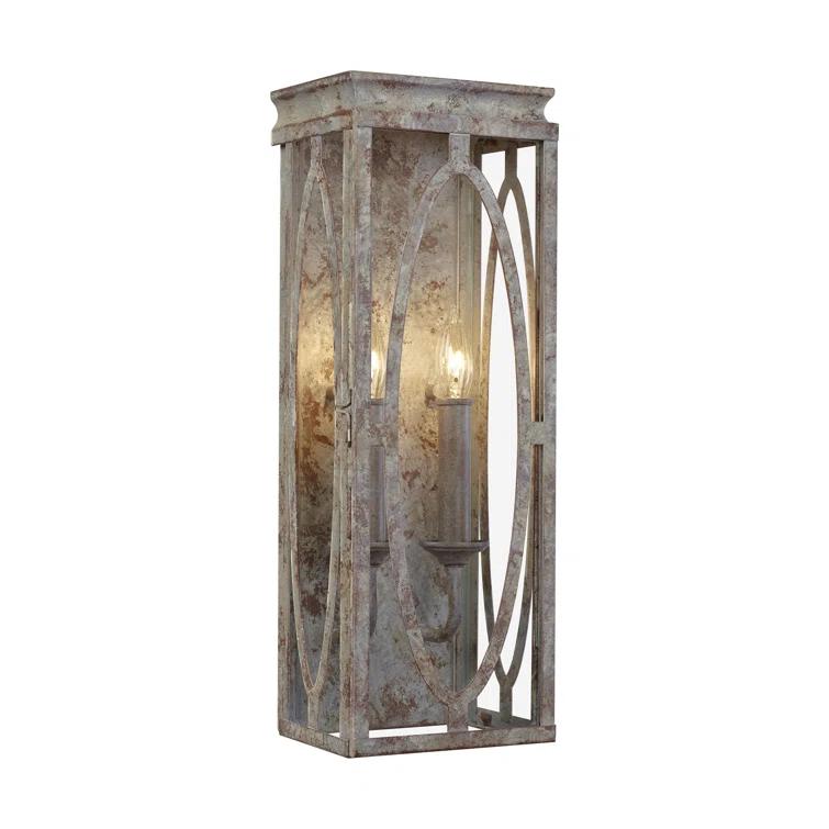 Patrice Deep Abyss 2-Light Rectangular Wall Sconce with Clear Panels