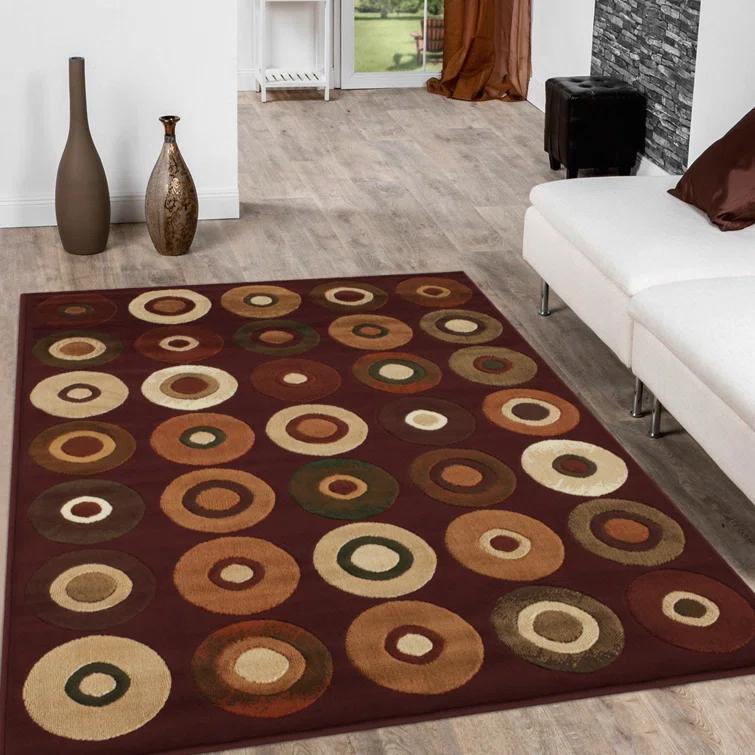 Geometric Red Area Rug