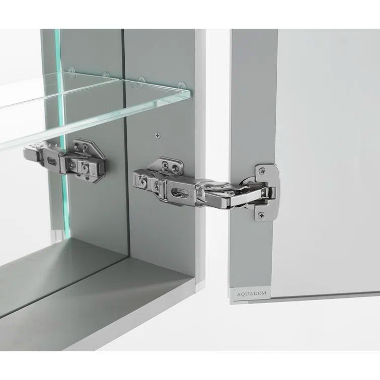 AQUADOM AQUADOM Signature Royale LED Medicine Cabinet with Defogger, Electrical Outlets, Digital Clock, Dimmer, Adjustable LED 3X Magnifying Mirror