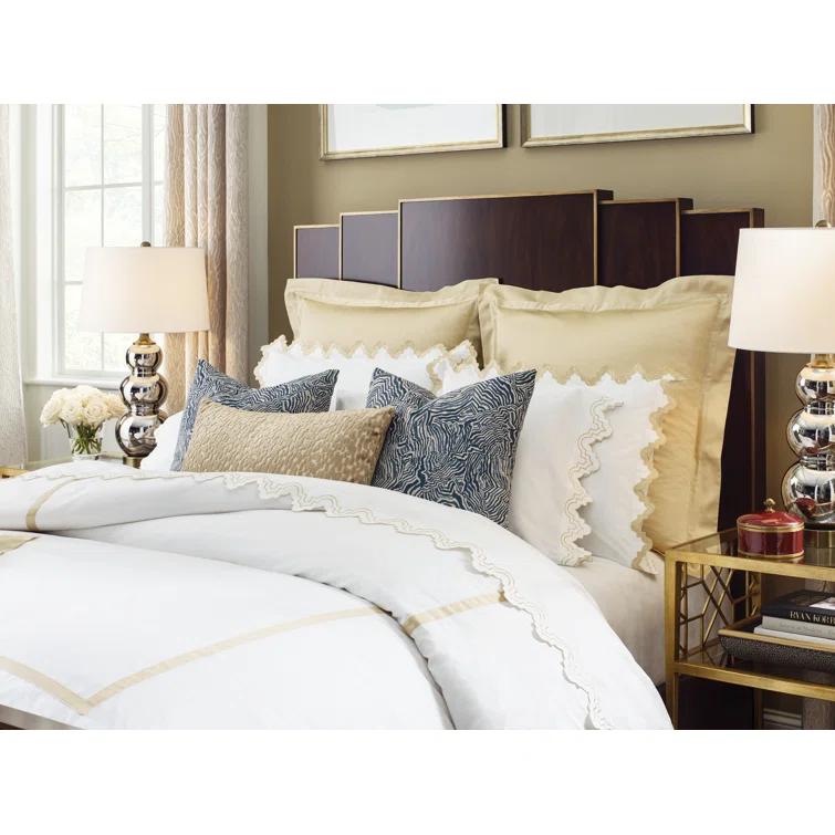 Aziza 600 Thread Count Embellished Cotton Sham - Champagne