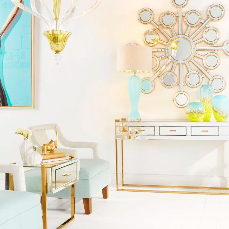 Cyan Design St. Clair Mirrored Glass Top End Table