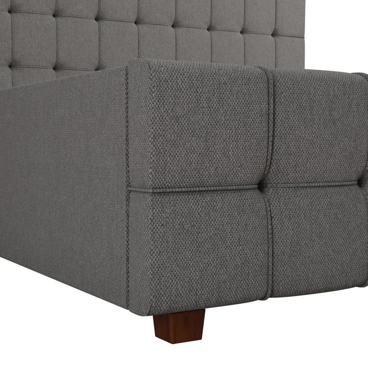 Elizabeth Tufted Upholstered Low Profile Storage Platform Bed