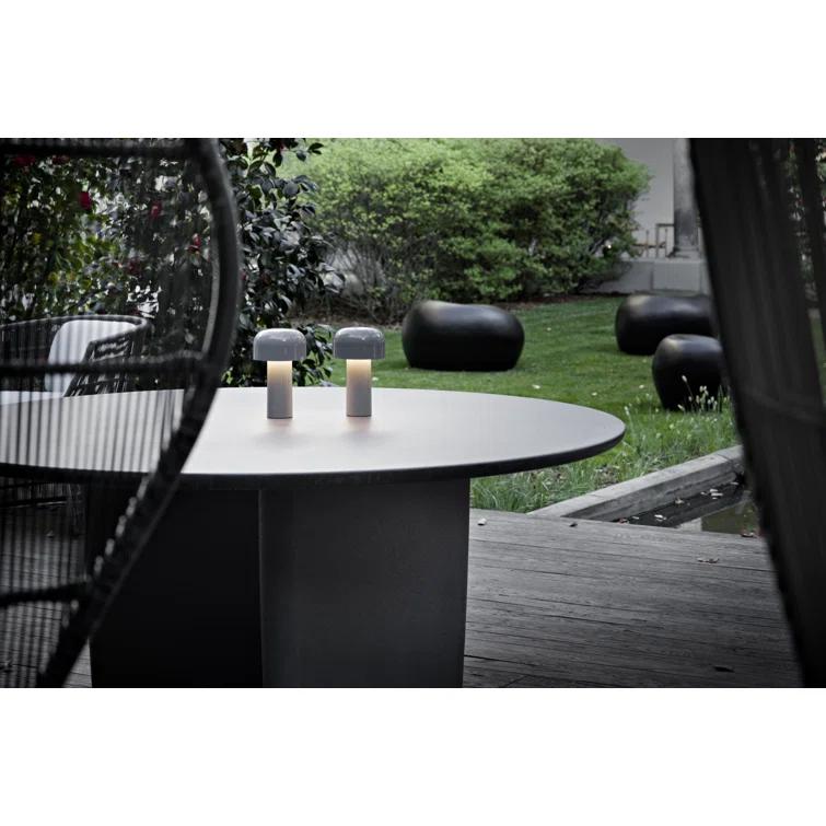 Gray Cordless Adjustable Outdoor Kids Table Lamp with LED Light