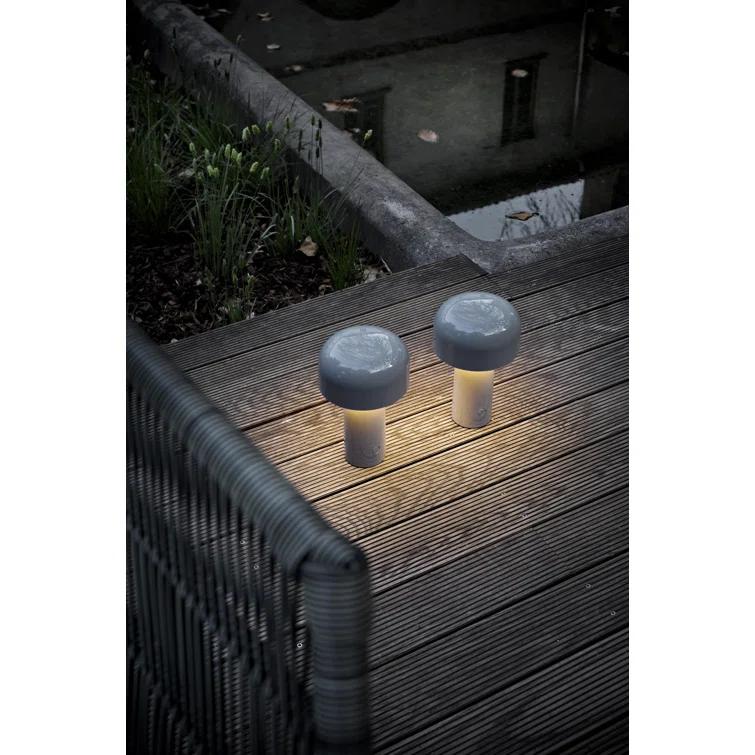 Gray Cordless Adjustable Outdoor Kids Table Lamp with LED Light