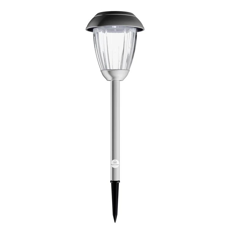 Pure Garden 8 Solar Outdoor Lights - 16-Inch-Tall Stainless-Steel Stake Lights for Gardens, Walkways, Driveways, Landscapes, and Patios by Pure Garden (Set of 8)