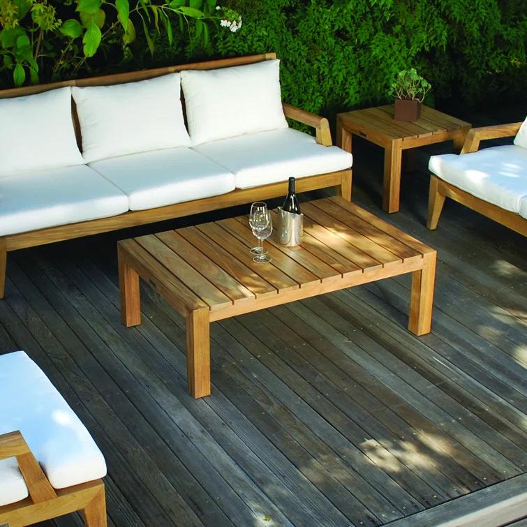 Mendocino Mid-Century Modern Teak Outdoor Coffee Table