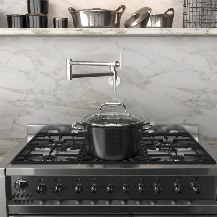 ANZZI ANZZI Braccia Series 24" Wall Mounted Pot Filler With Accessories KF-AZ258BN