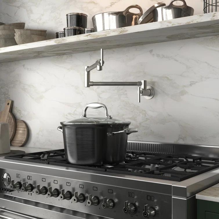 ANZZI ANZZI Braccia Series 24" Wall Mounted Pot Filler With Accessories KF-AZ258BN