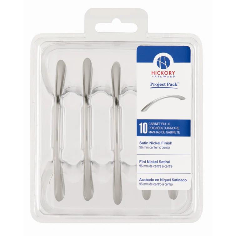 Hickory Hardware Metropolis Kitchen Cabinet Handles, Solid Core Drawer Pulls for Cabinet Doors, 3-3/4" (96mm) (Set of 10)