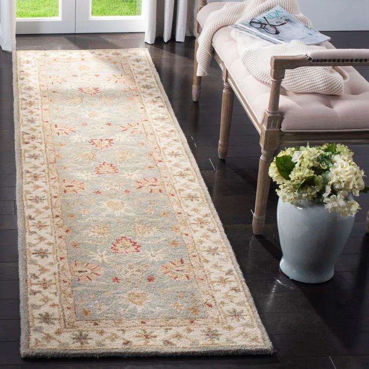 Antiquity AT822 Hand Tufted Runner Rug - Grey Blue/Beige - 2'3"x14' - Safavieh.