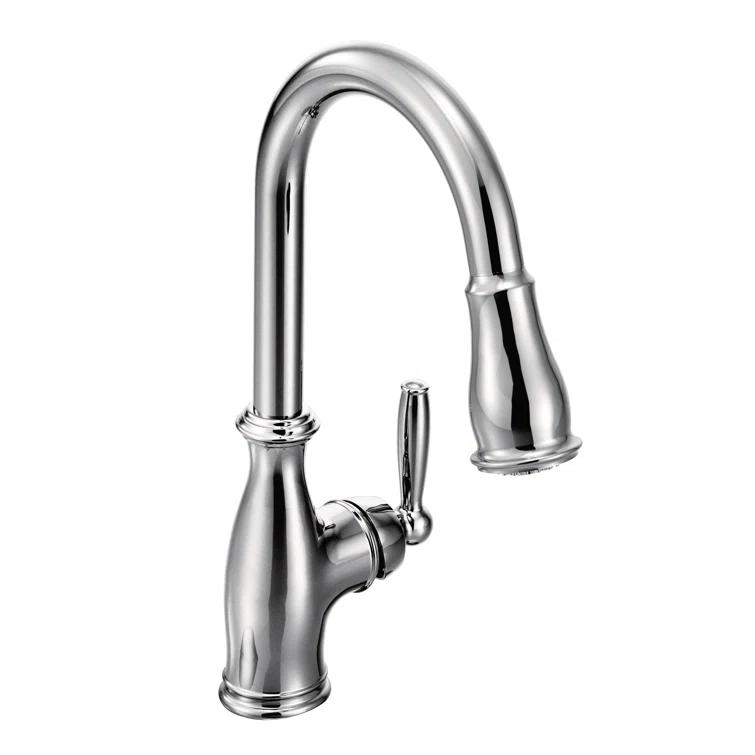 Brantford Pull Out Single Handle Kitchen Faucet with PowerBoost and Reflex