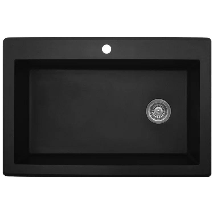 Karran Drop-in Quartz Composite 33'' X 22'' 1-Hole Single Bowl Kitchen Sink