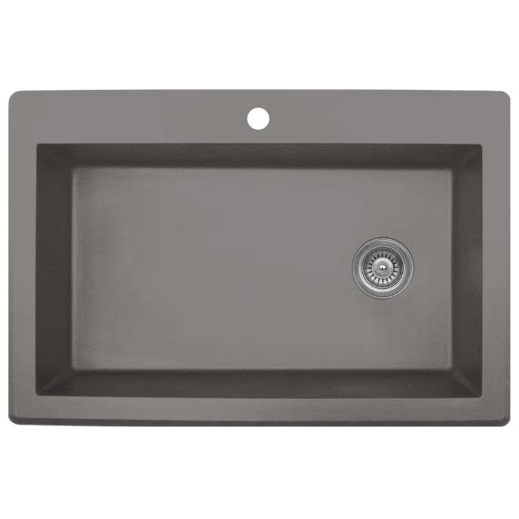 Karran Drop-in Quartz Composite 33'' X 22'' 1-Hole Single Bowl Kitchen Sink