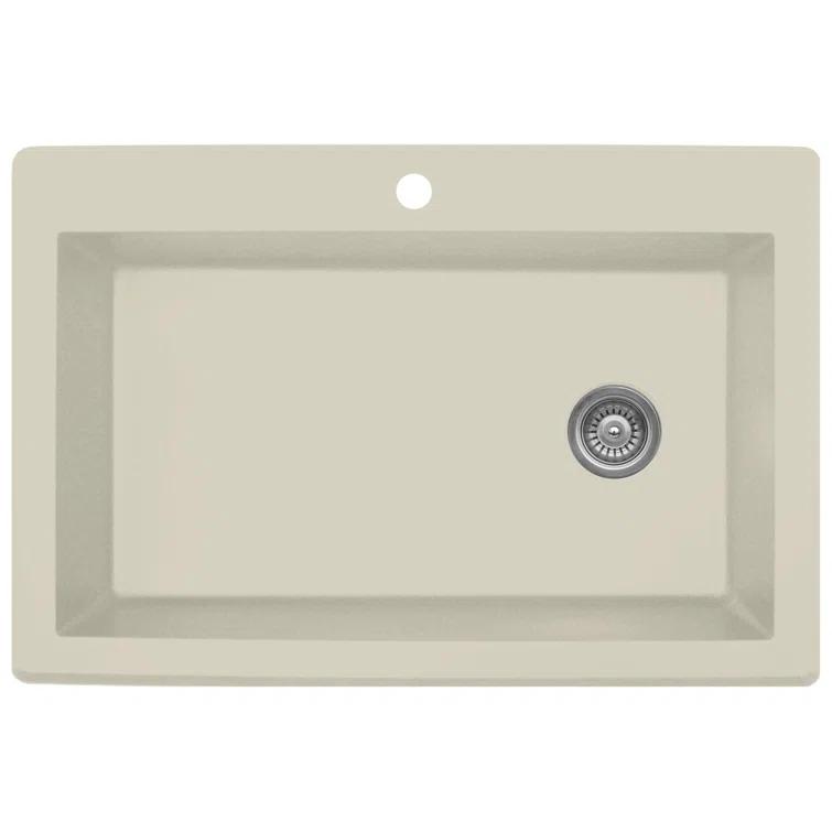 Karran Karran Drop-in Quartz Composite 33'' X 22'' 1-Hole Single Bowl Kitchen Sink QT-670-BI