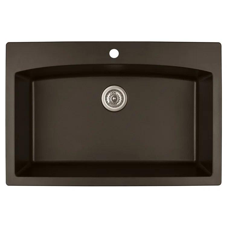 Karran Drop-in Quartz Composite 33'' X 22'' 1-Hole Single Bowl Kitchen Sink