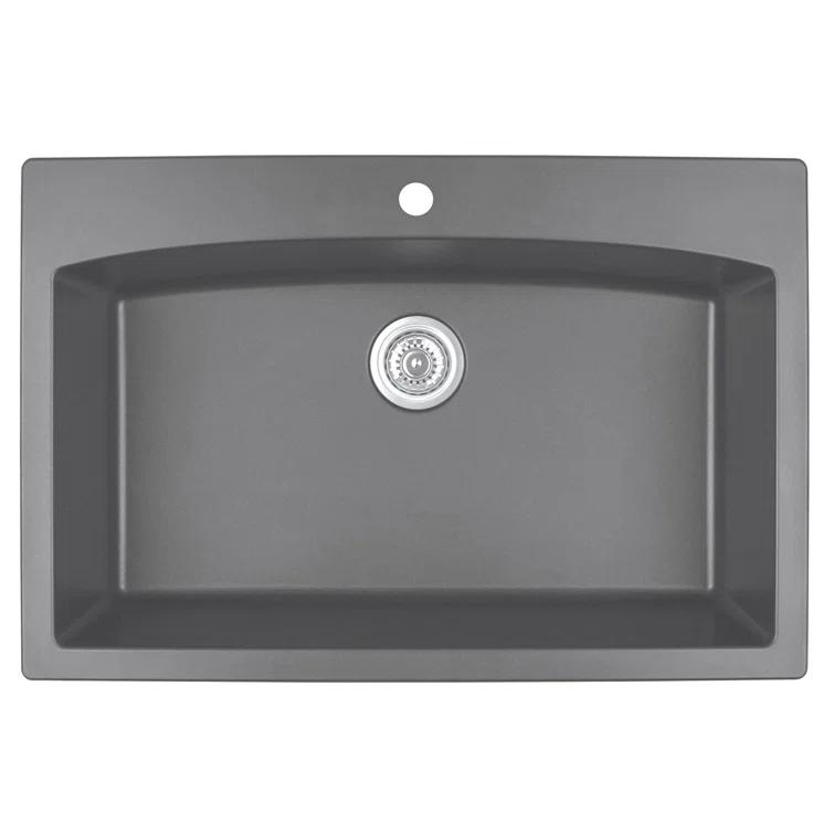 Karran Drop-in Quartz Composite 33'' X 22'' 1-Hole Single Bowl Kitchen Sink
