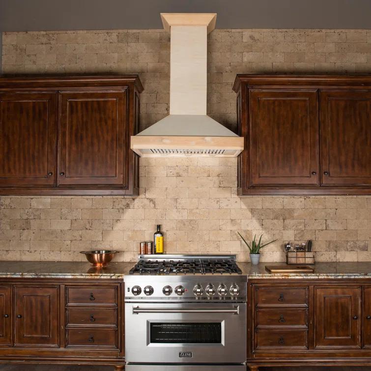 ZLINE 30 in. Convertible Vent Wooden Wall Mount Range Hood in Antigua & Walnut
