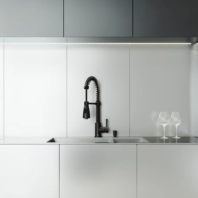 Brant 19" H 1-handle Pull-Down 2-Function Sprayer Kitchen Faucet and Soap Dispenser