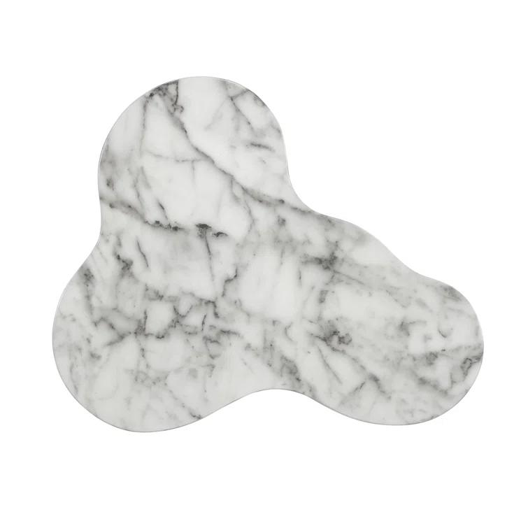 Meridian Furniture Monza White Indoor/Outdoor Concrete Marble Finish End Table