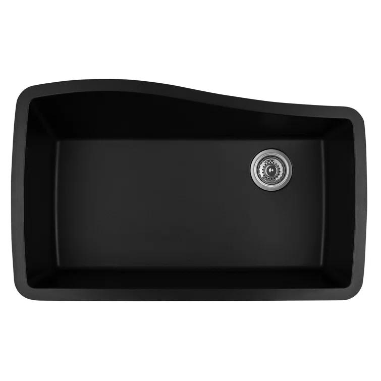 Karran Undermount Quartz Composite 33-1/2'' X 21'' Single Bowl Kitchen Sink