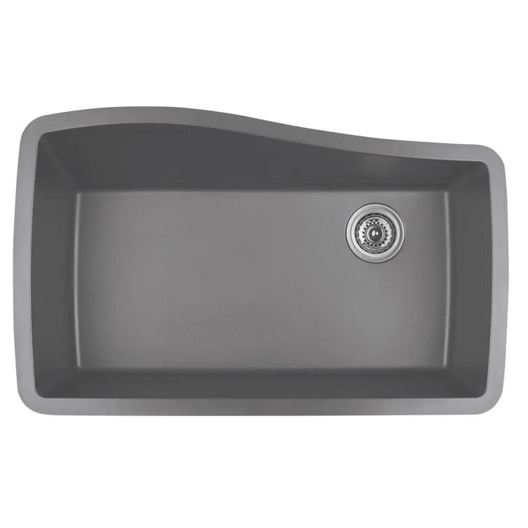 Karran Karran Undermount Quartz Composite 33-1/2'' X 21'' Single Bowl Kitchen Sink QU-722-GR