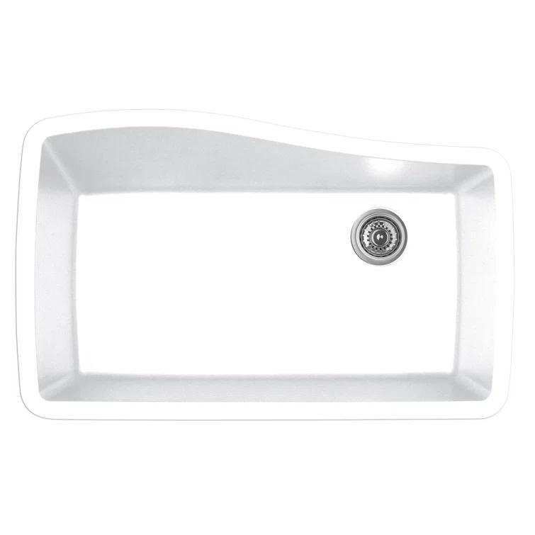 Karran Karran Undermount Quartz Composite 33-1/2'' X 21'' Single Bowl Kitchen Sink QU-722-WH