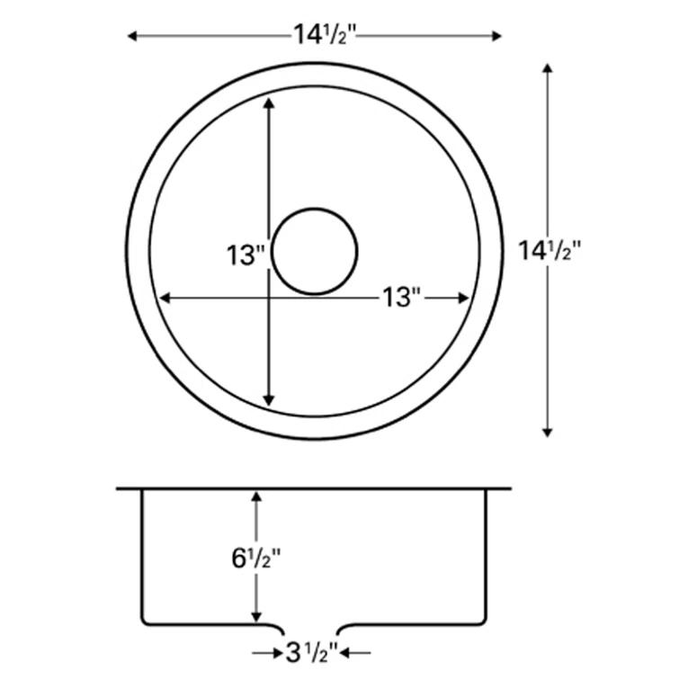 Karran U-1414 Karran 18-Gauge Stainless Steel 14-1/2'' X 14-1/2'' Undermount Bar Sink