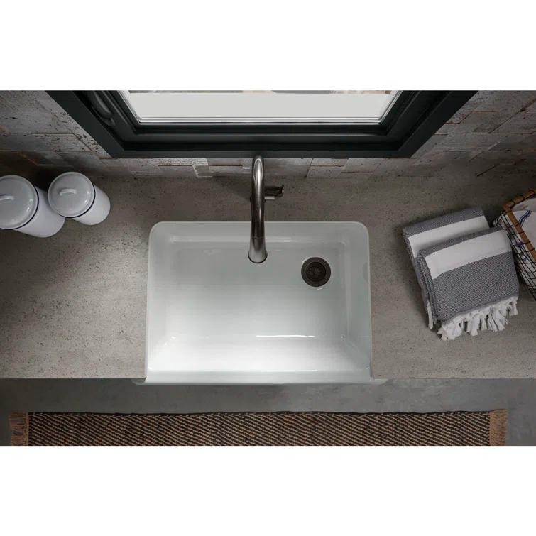 Whitehaven® 33" x 22" Self-Trimming Under-Mount Single-Bowl Kitchen Sink with Tall Apron