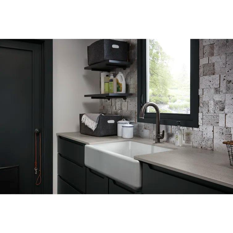 Whitehaven® 33" x 22" Self-Trimming Under-Mount Single-Bowl Kitchen Sink with Tall Apron