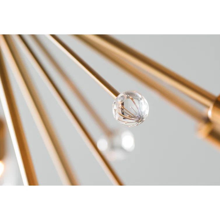 24 Light Metal Dimmable Sputnik Chandelier