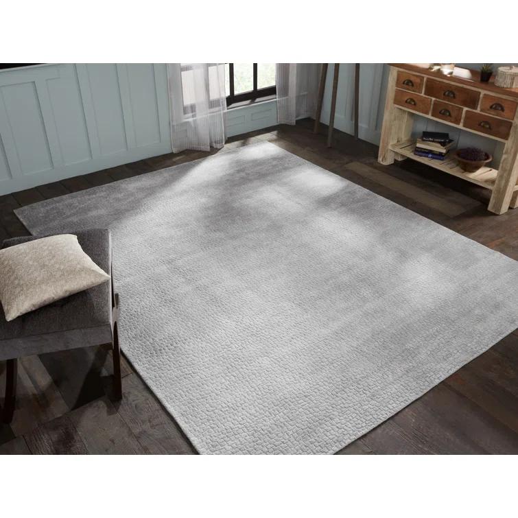 Kalaty Renzo Area Rug RZ-545 Silver Single-Color Faded 8' 6" x 11' 6" Rectangle